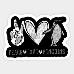 Oeace Love Penguins Funny Penguins Lover Gift Sticker